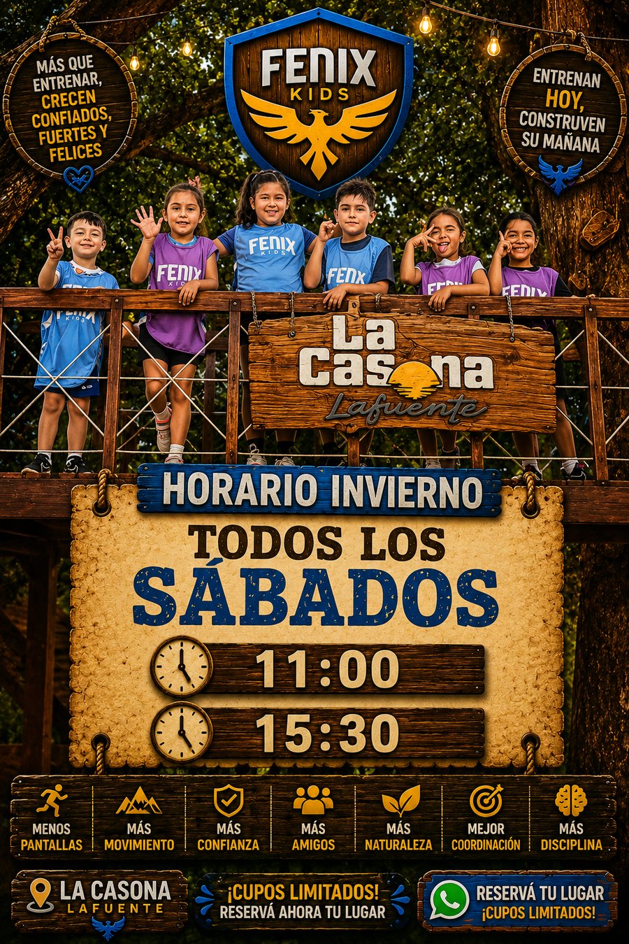 Afiche horario invierno Fenix Kids