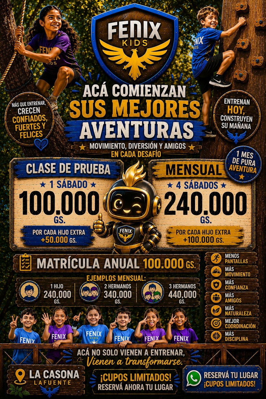 Afiche de precios Fenix Kids 2026
